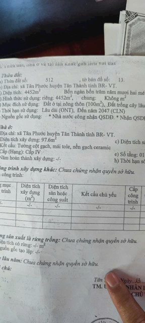 Bán đất 4452m² ngang 54m giá 54 tỷ Phường Tân Phước Phú Mỹ