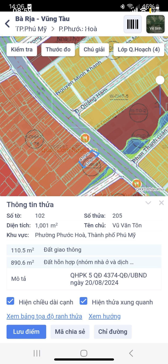 Bán đất 1000m² ngang 20m giá 17 tỷ Phường Tân Phước
