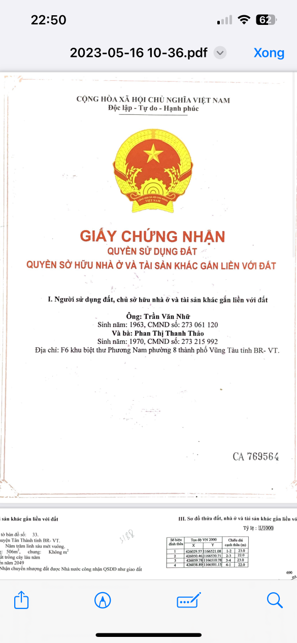 Bán đất 506m² ngang 22m giá 14 tỷ Phường Tân Phước Phú Mỹ