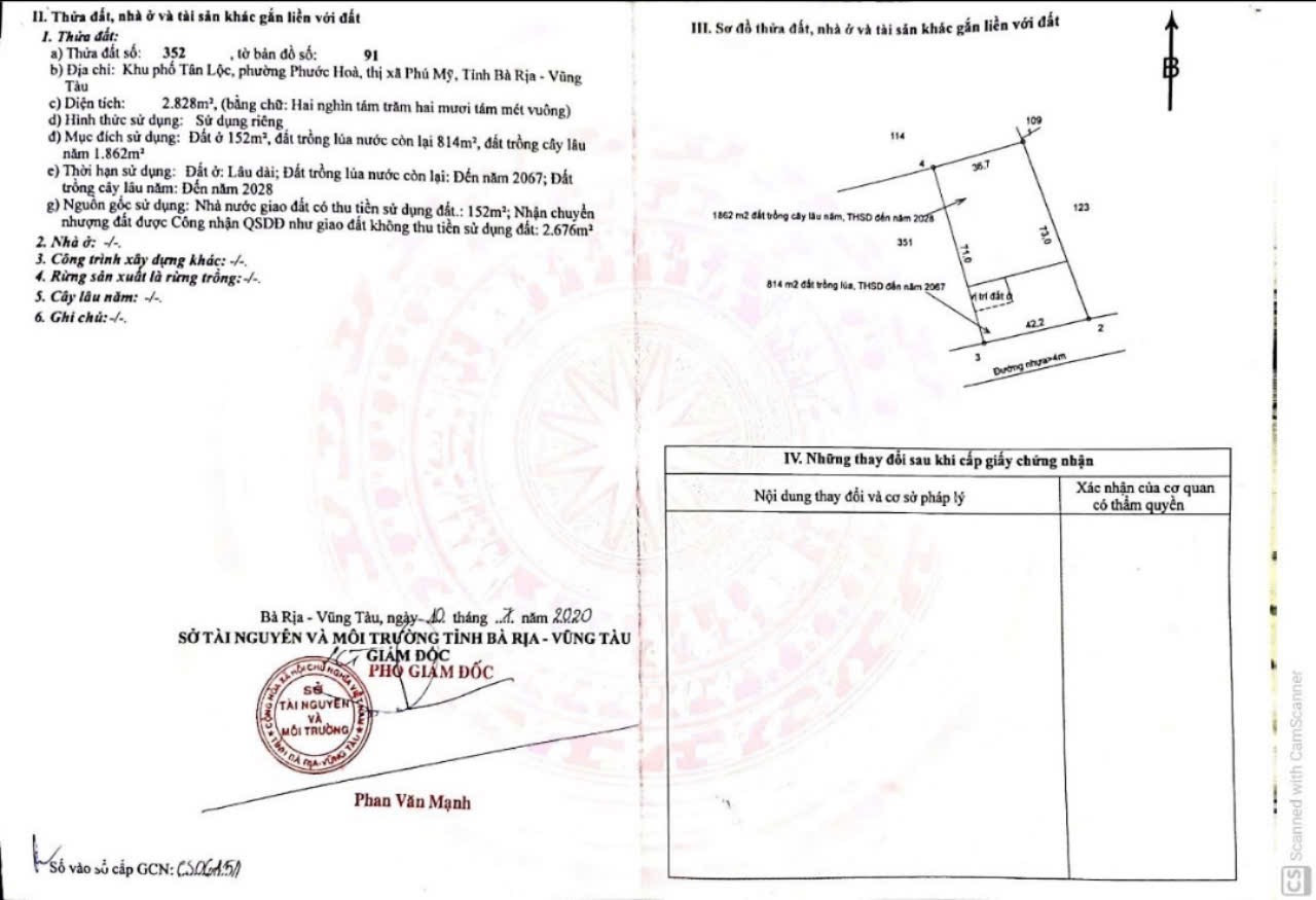 Bán đất 2828m² ngang 42,1m giá 35 tỷ Phường Tân Phước
