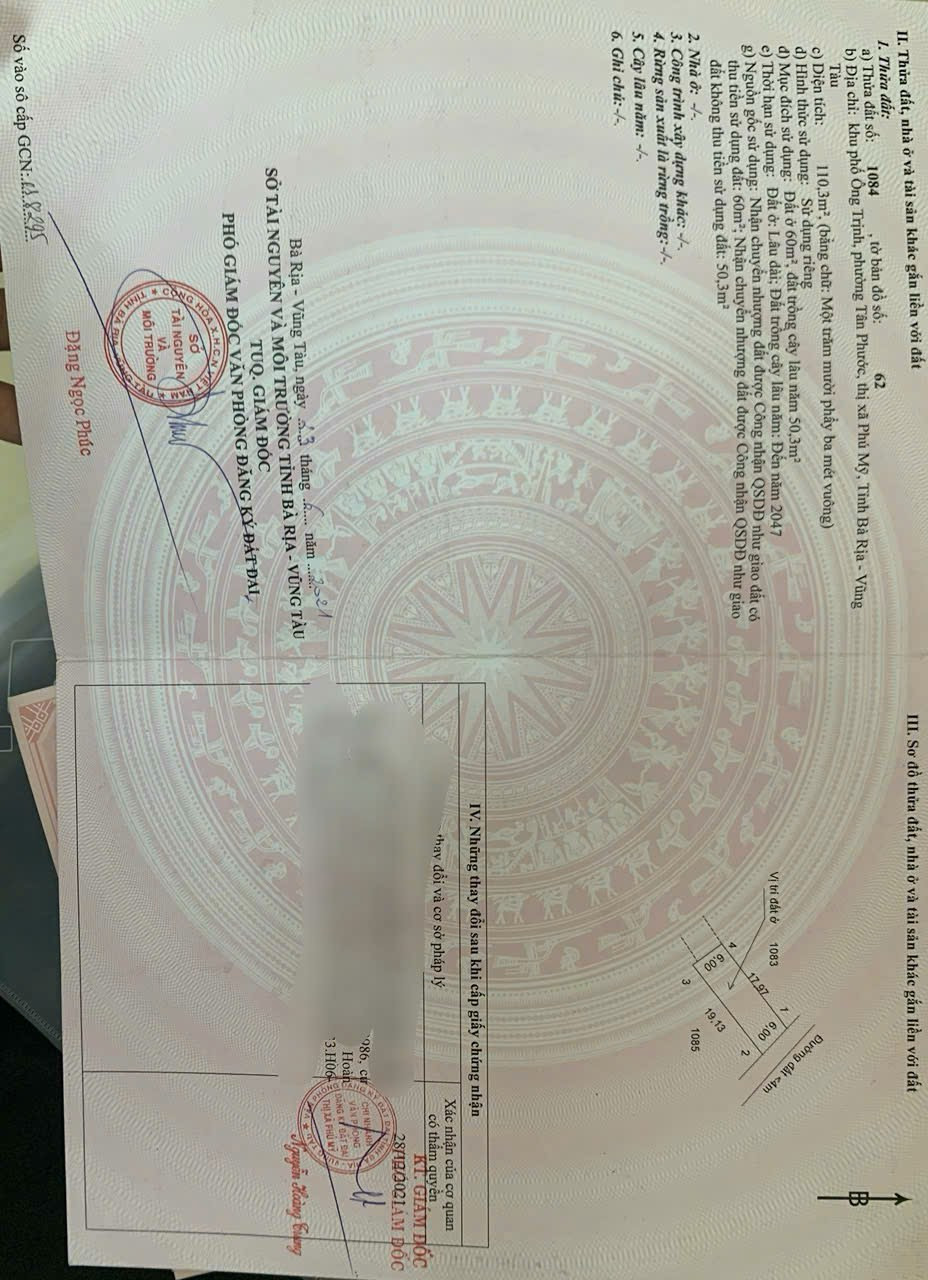 Bán đất 110.3m² ngang 6m giá 1.15 tỷ Phường Tân Phước