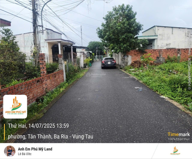 Bán đất 186.8m² ngang 7m giá 2.5 tỷ Phường Tân Phước