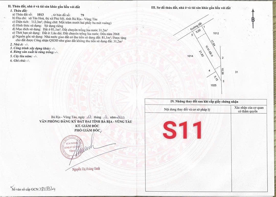 Bán đất 112,3m² ngang 5m giá 1tỷ 246Phường Tân Phước