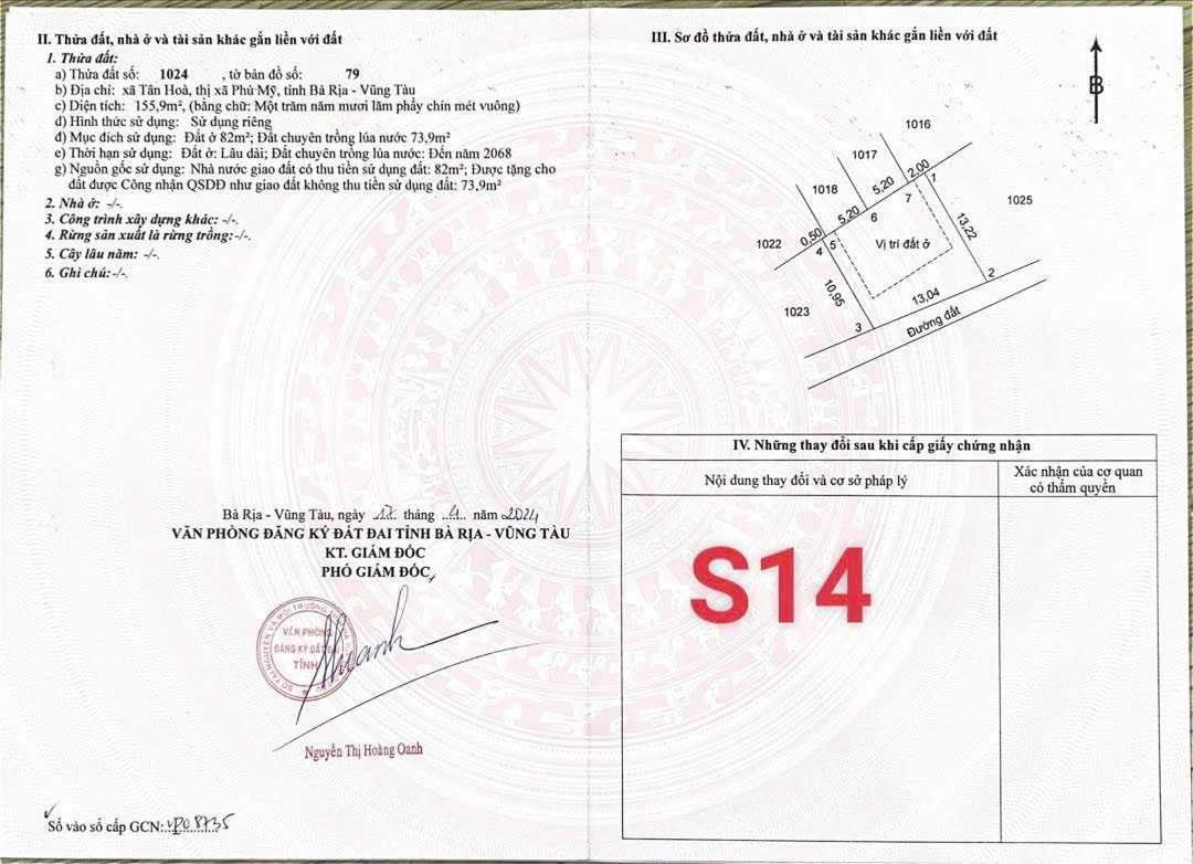 Bán đất 155,9m² ngang 13m giá 1tỷ 309 Phường Tân Phước