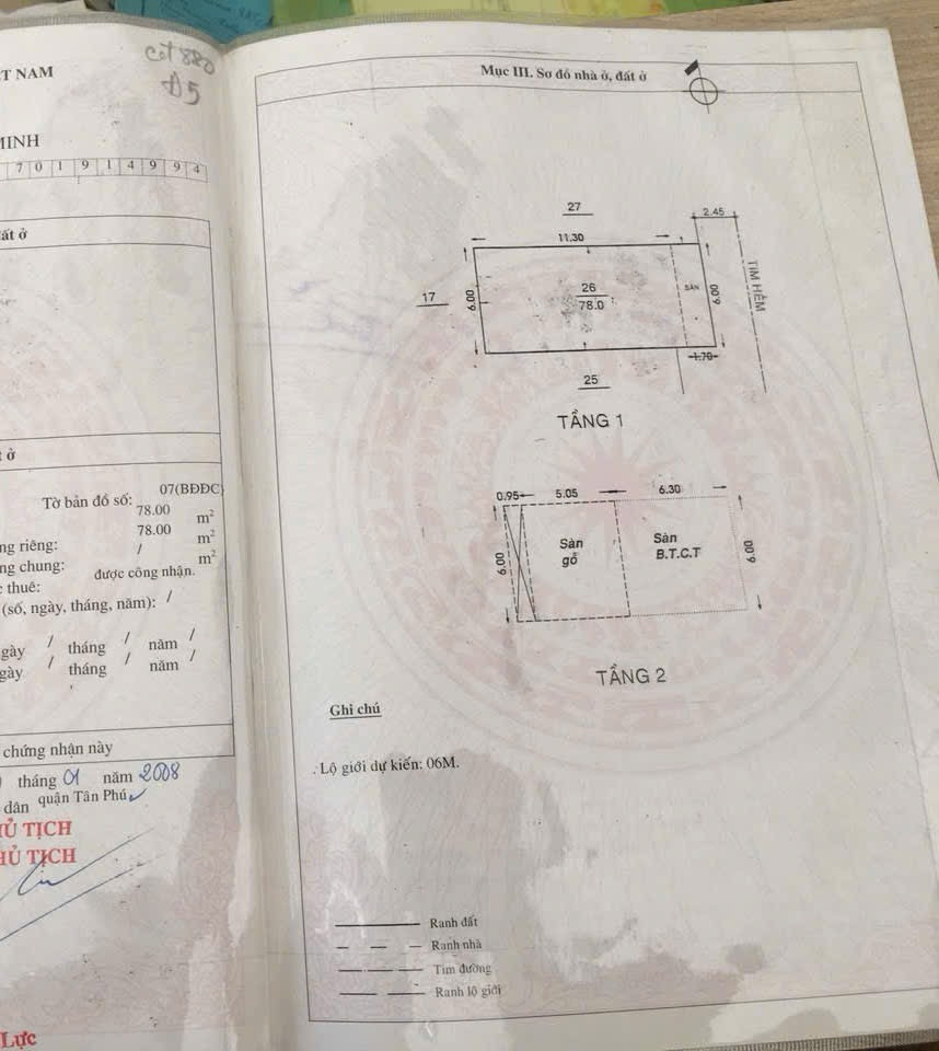 Bán nhà ✅78m²(6x13) 11🧄5 tỷ tại Phường Tân Quý Quận Tân Phú