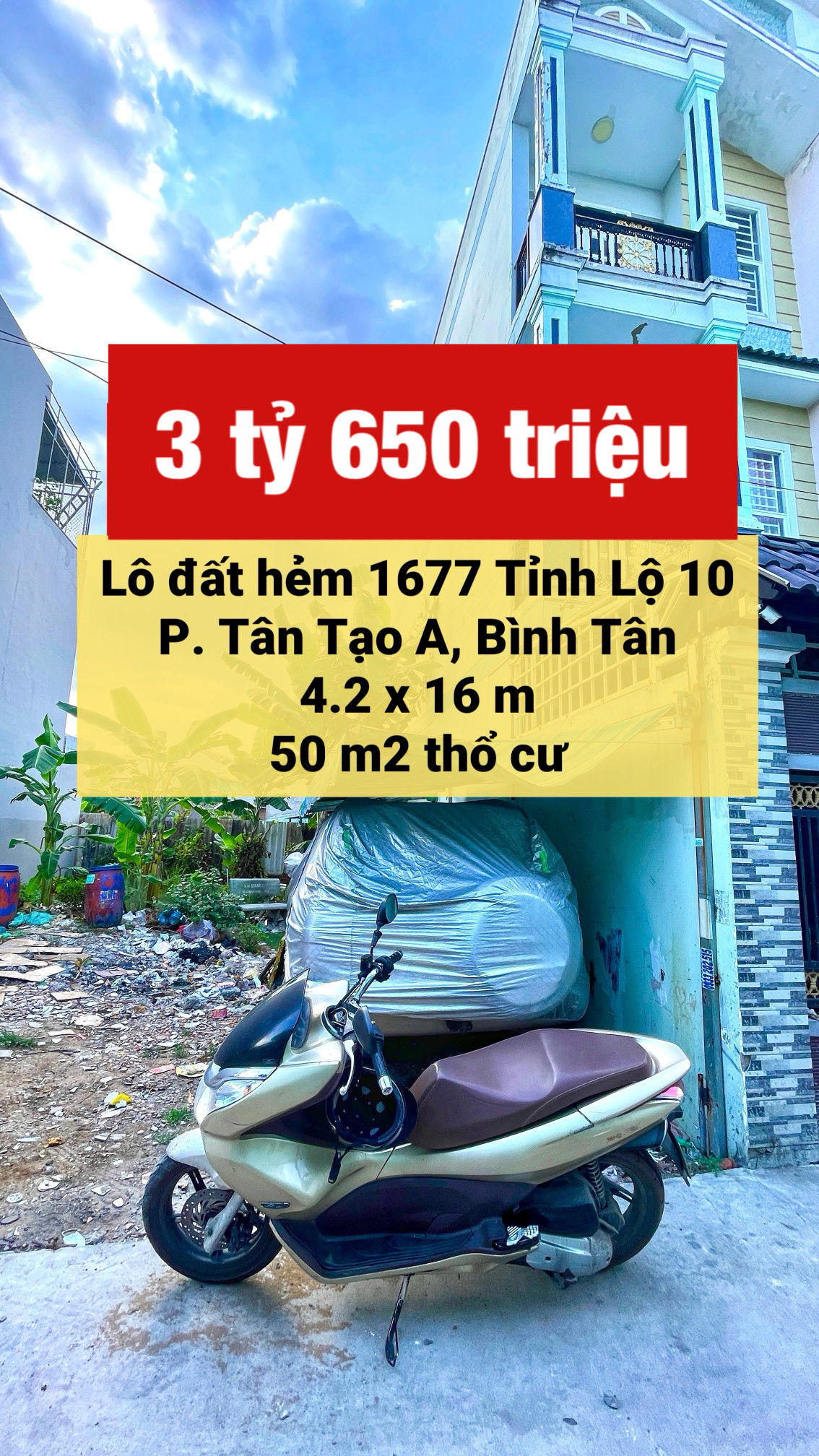 Đất ở hẻm xe hơi Tỉnh Lộ 10 giá tốt !