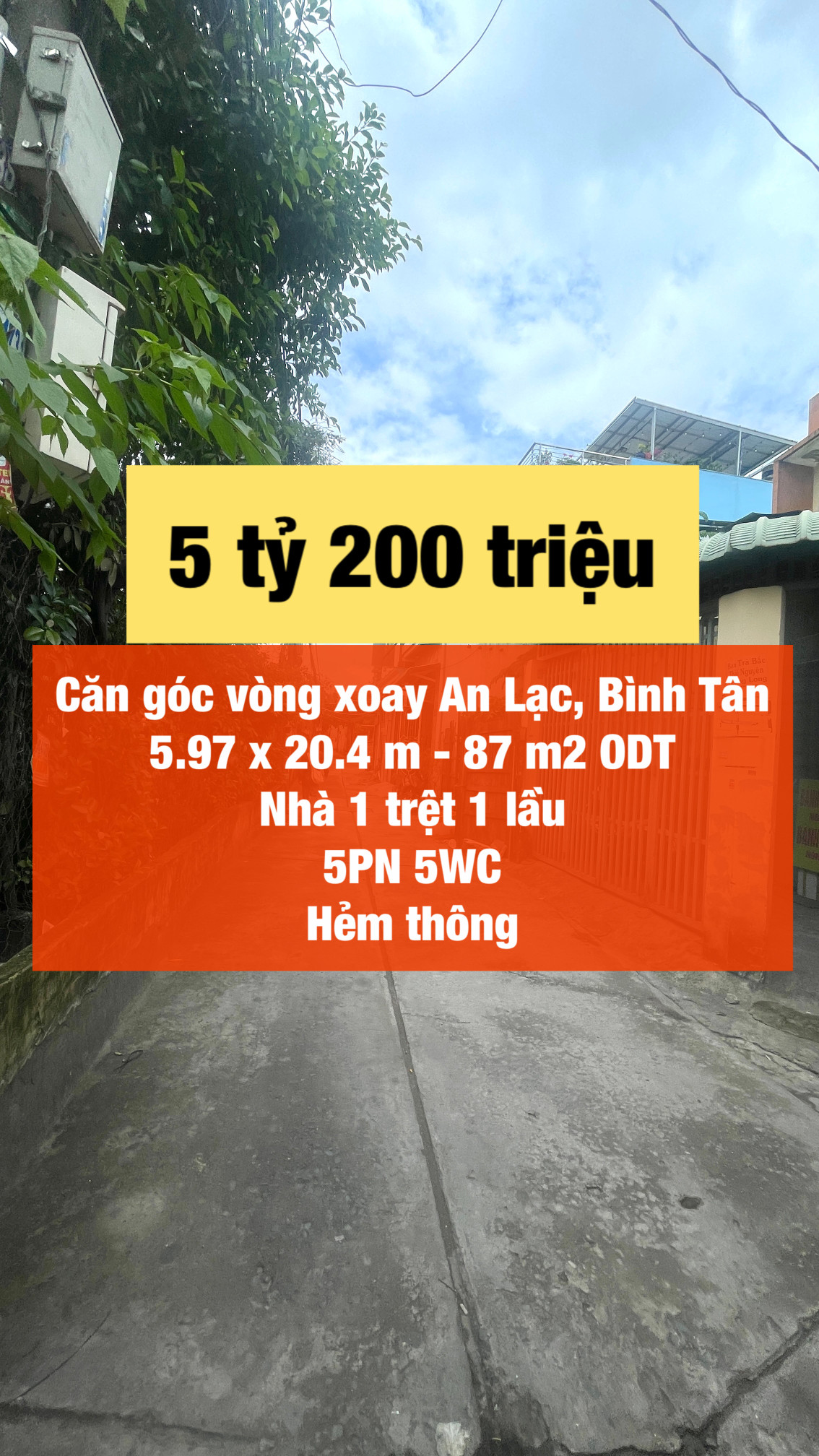 Nhà vòng xoay An Lạc 5 phòng chỉ 5.2 tỷ