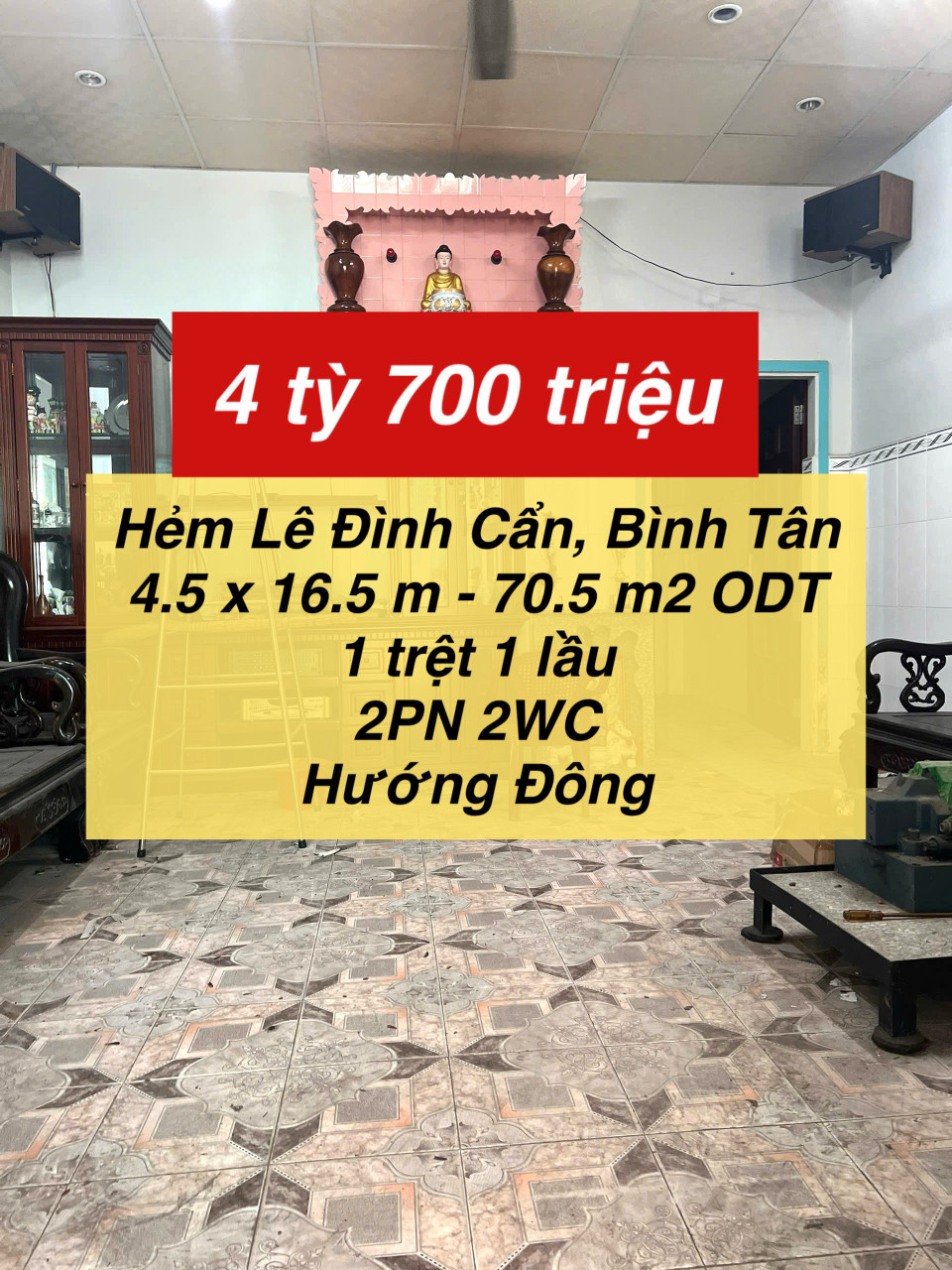 Nhà ngang 4.5m Lê Đình Cẩn giá tốt chỉ 4.7 tỷ !