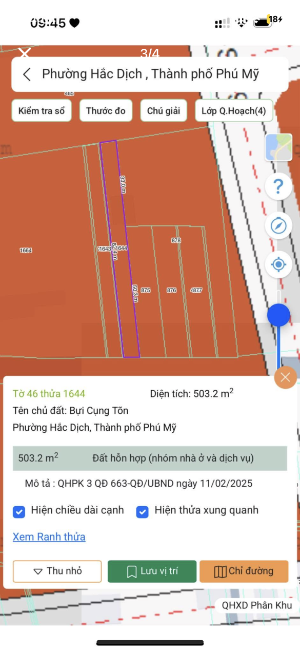 Bán đất 504m² ngang 6.1m giá 2.1 tỷ Phường Tân Thành