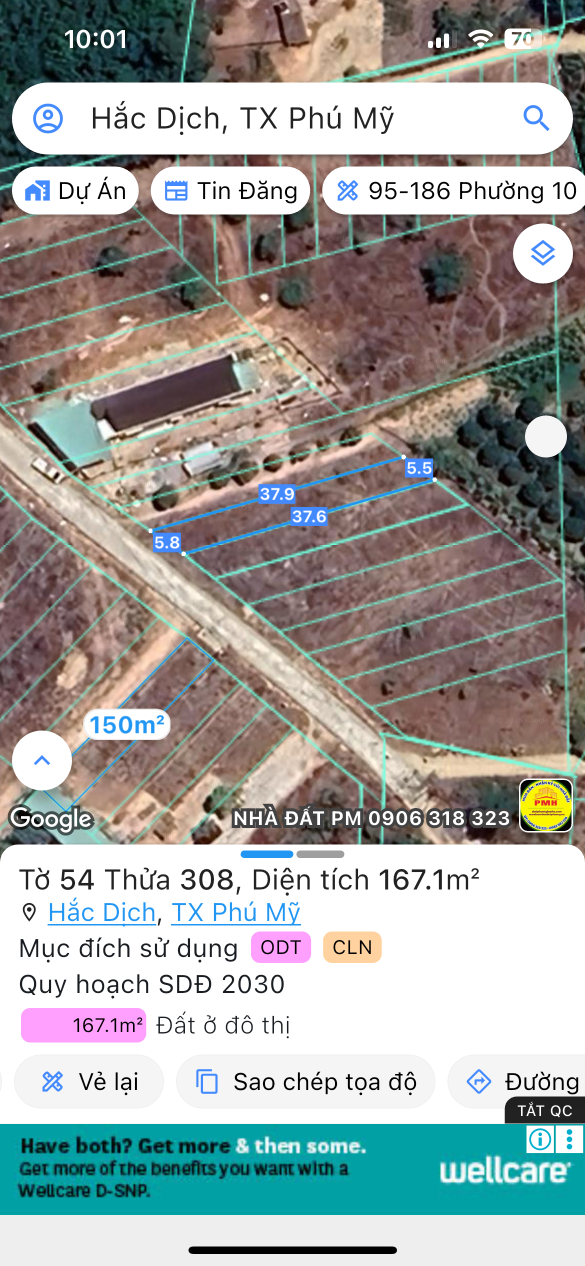 Bán đất 167m² ngang 5m giá 1.2 tỷ Phường Tân Thành