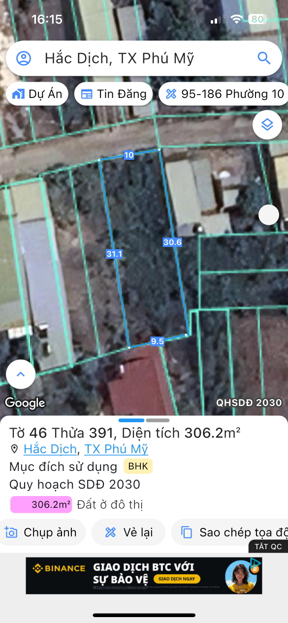 Bán đất 306m² ngang 10m giá 3.5 tỷ Phường Tân Thành Phú Mỹ