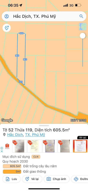 Bán đất 606m² ngang 13.5m giá 1.5 tỷ Phường Tân Thành