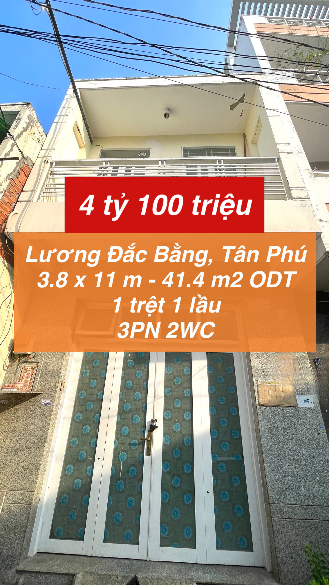 Nhà hẻm Lương Đắc Bằng giá 4.1 tỷ !