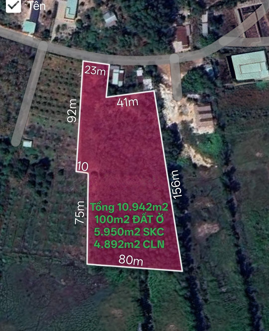 Bán đất 10942m² có sẵn 100m²  thổ cư, 5950m2 SKC, 4892m2 CLN giá 22 tỷ tại Phường Tây Nam