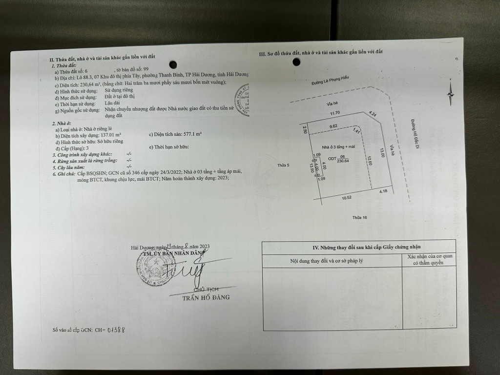 Bán nhà vip khu đô thị phía Tây, Phường Thanh Bình, trung tâm TP Hải Dương.
