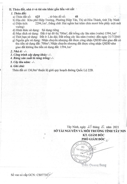Bán đất 2294.1m² ngang 23m giá 18 tỷ Phường Thanh Điền