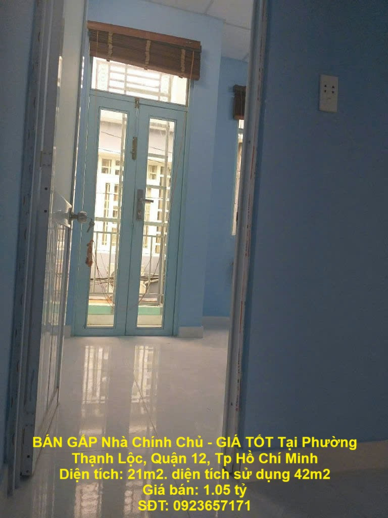 BÁN GẤP Nhà Chính Chủ - GIÁ TỐT Tại Phường Thạnh Lộc, Quận 12, Tp Hồ Chí Minh