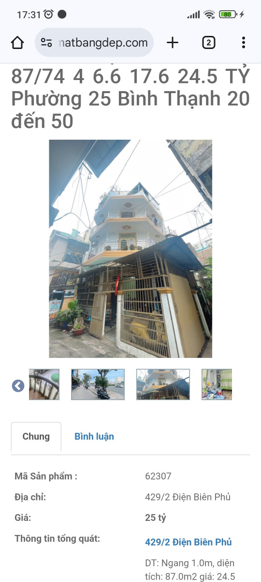 Bán nhà 87m² ngang 6m giá 20 tỷ Phường Thạnh Mỹ Tây