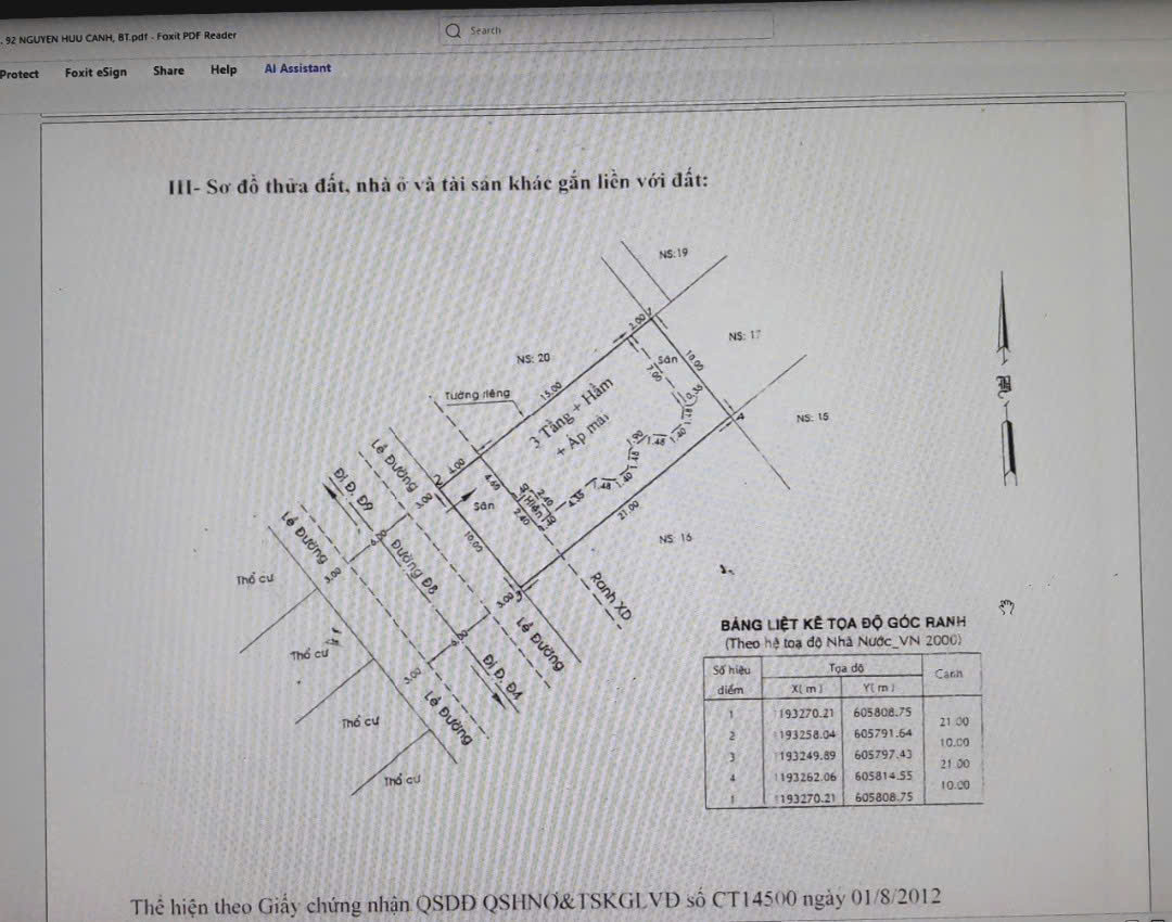 Bán Nhà riêng 210m² thổ cư 210m² giá 110 tỷ tại Phường Thạnh Mỹ Tây TP. Hồ Chí Minh