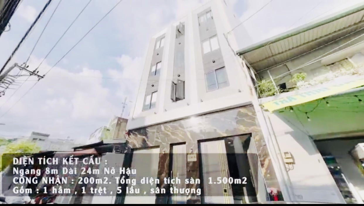 TOÀ CHDV 210m2 NỞ HẬU - 8 TẦNG THANG MÁY + 75 PHÒNG CHO THUÊ 300TR/THÁNG = 3.6 TỶ/NĂM ~ 6.8%/NĂM