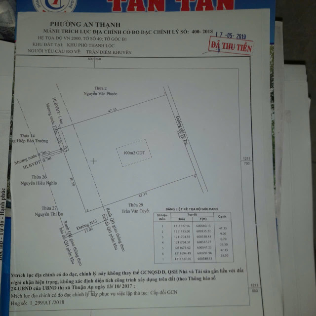 Bán đất 1673m² ngang 35,7m giá 14 tỷ Phường Thuận An