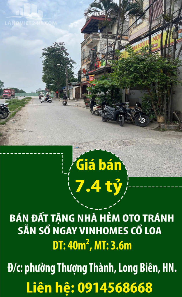 CHÍNH CHỦ BÁN ĐẤT TẶNG NHÀ HẺM OTO TRÁNH SẴN SỔ NGAY VINHOMES CỔ LOA