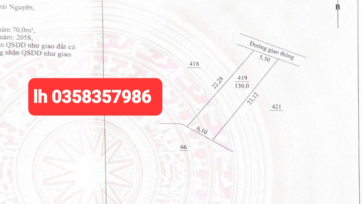 Bán đất 130m² ngang 6.1m giá 600 triệu Phường Tích Lương