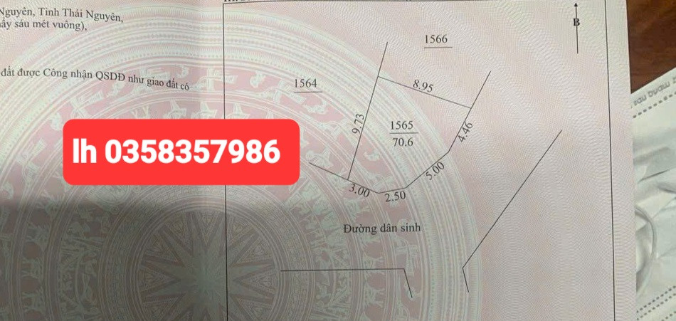 Bán đất 70.6m² ngang 8.95m giá 2.5 tỷ Phường Tích Lương