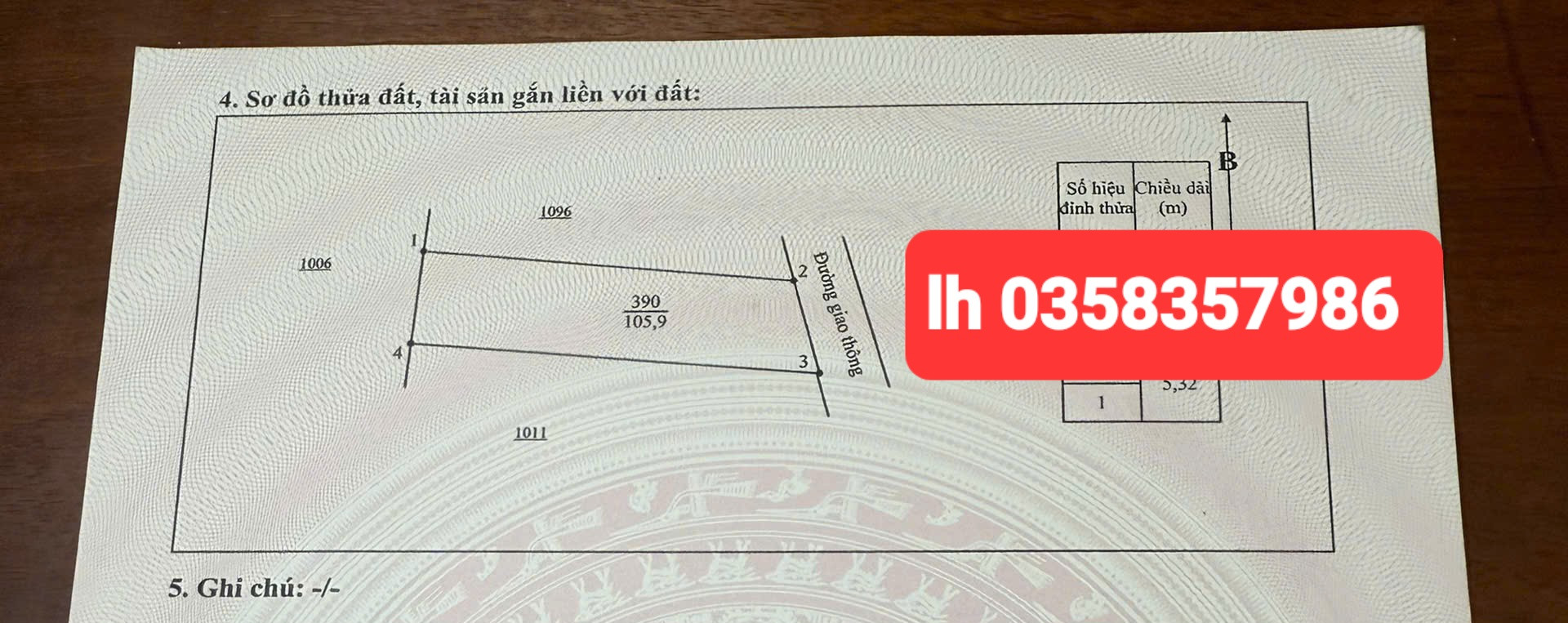 Bán đất 105.9m² ngang 5.41m giá 1.42 tỷ Phường Tích Lương