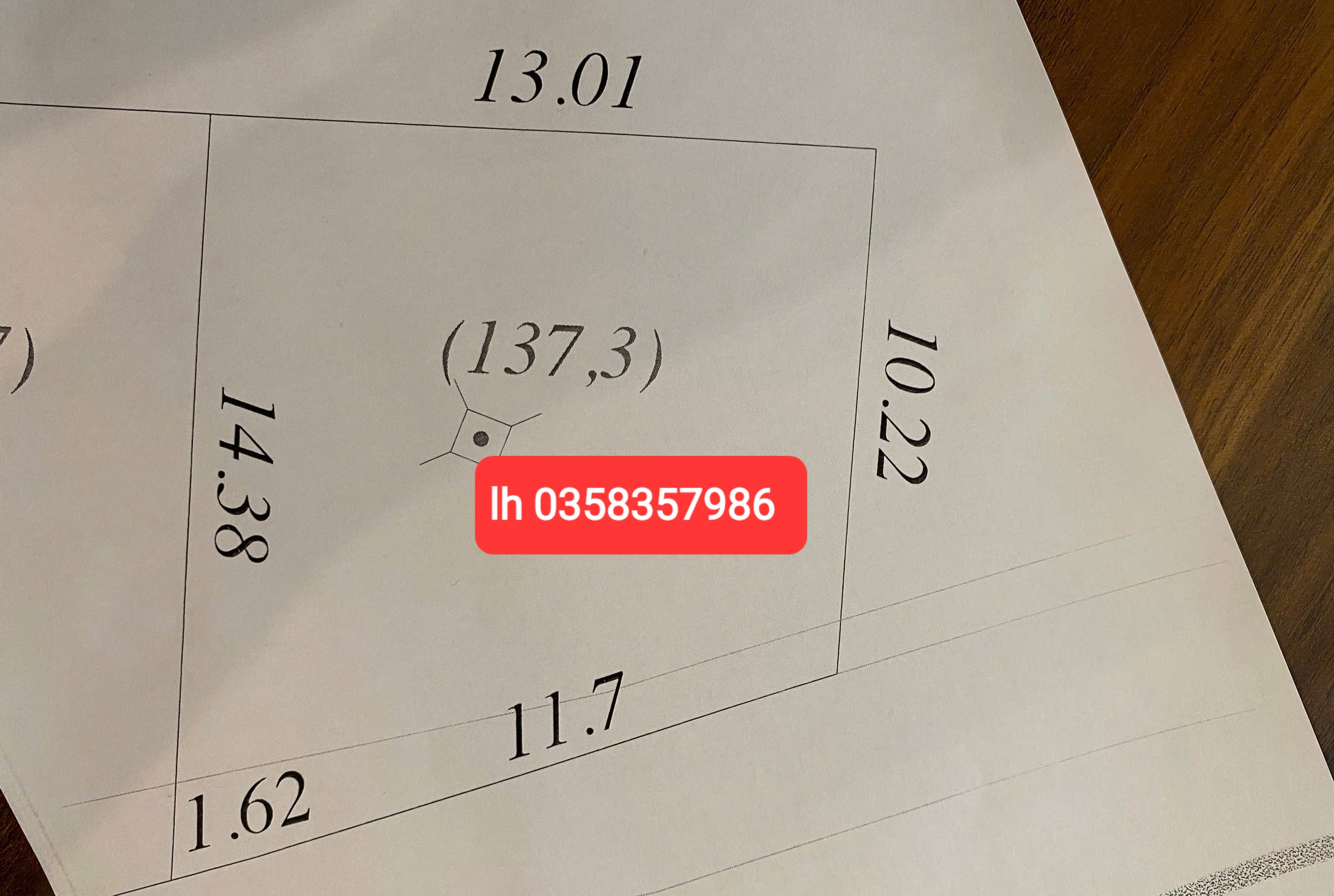 Bán đất 137.3m² full thổ cư ngang 13.01m giá 1.65 tỷ tại Phường Tích Lương