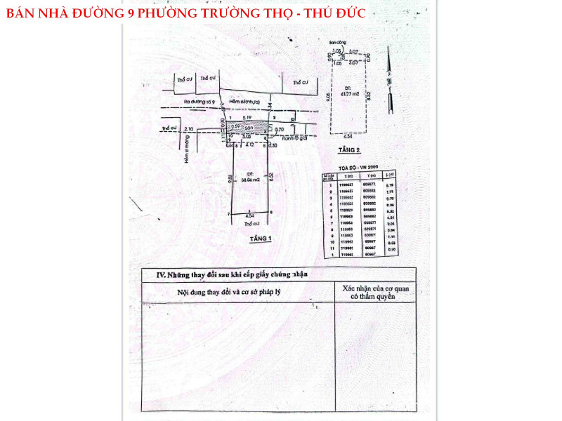 Bán nhà đường 9, phường Trường Thọ, thủ Đức