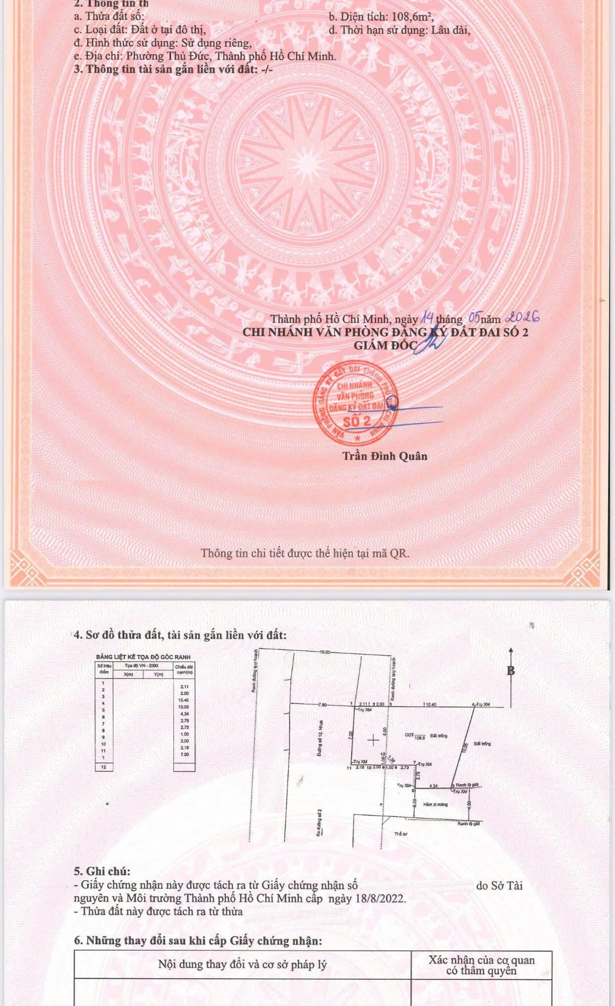 Bán đất mặt tiền ngang 7m đường số 12, phường Trường Thọ BÁN LÔ ĐẤT MẶT TIỀN - ĐƯỜNG 12