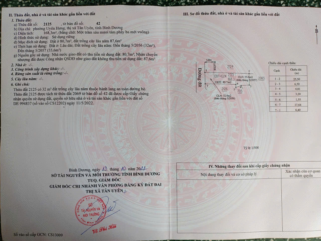 Bán đất 168m² 1.9 tỷ tại Phường Uyên Hưng Thị xã Tân Uyên