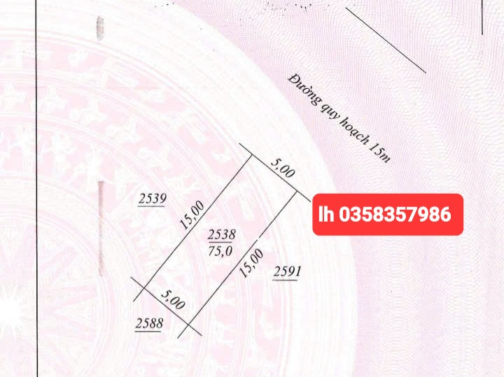 Bán đất 75m² ngang 5m giá 2.36 tỷ Phường Vạn Xuân