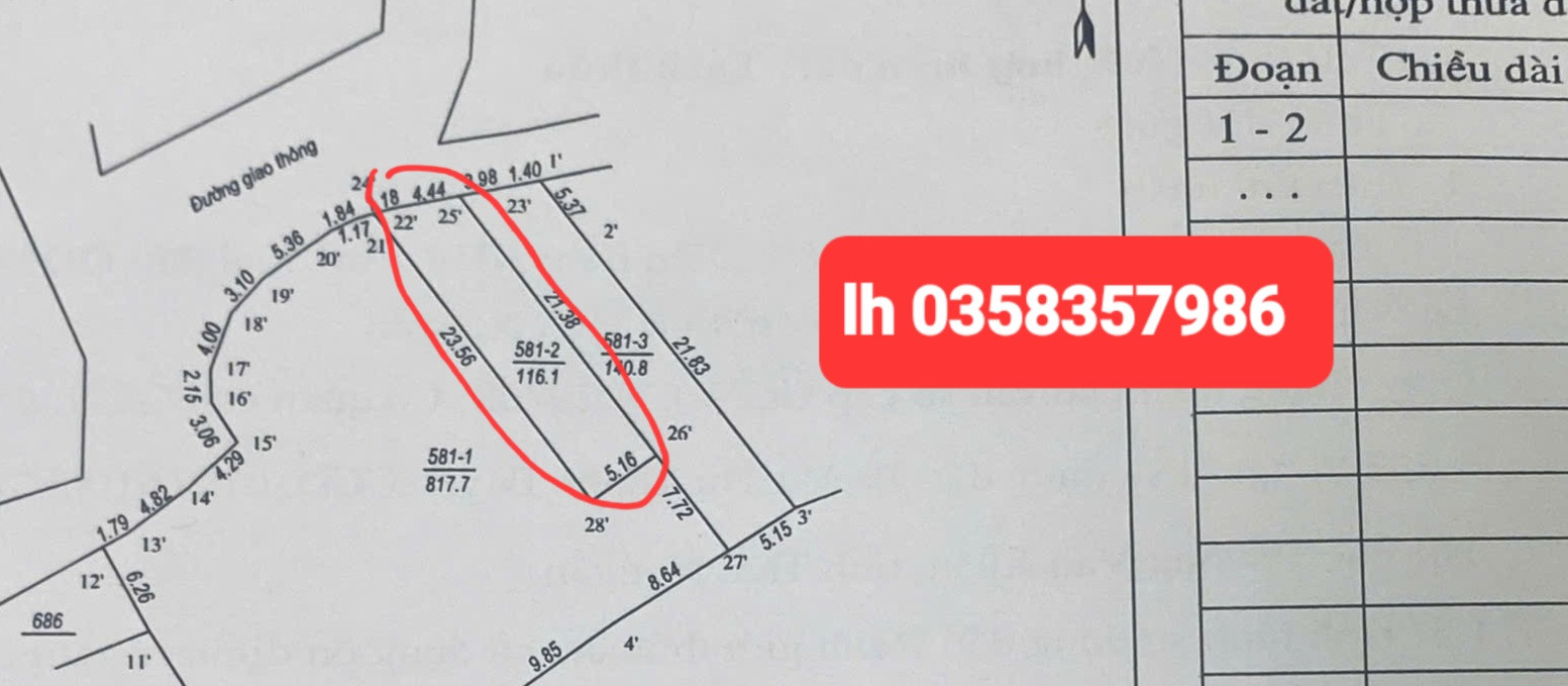 Bán đất 116.1m² có sẵn 100m² thổ cư ngang 5.16m giá 1.33 tỷ tại Phường Vạn Xuân