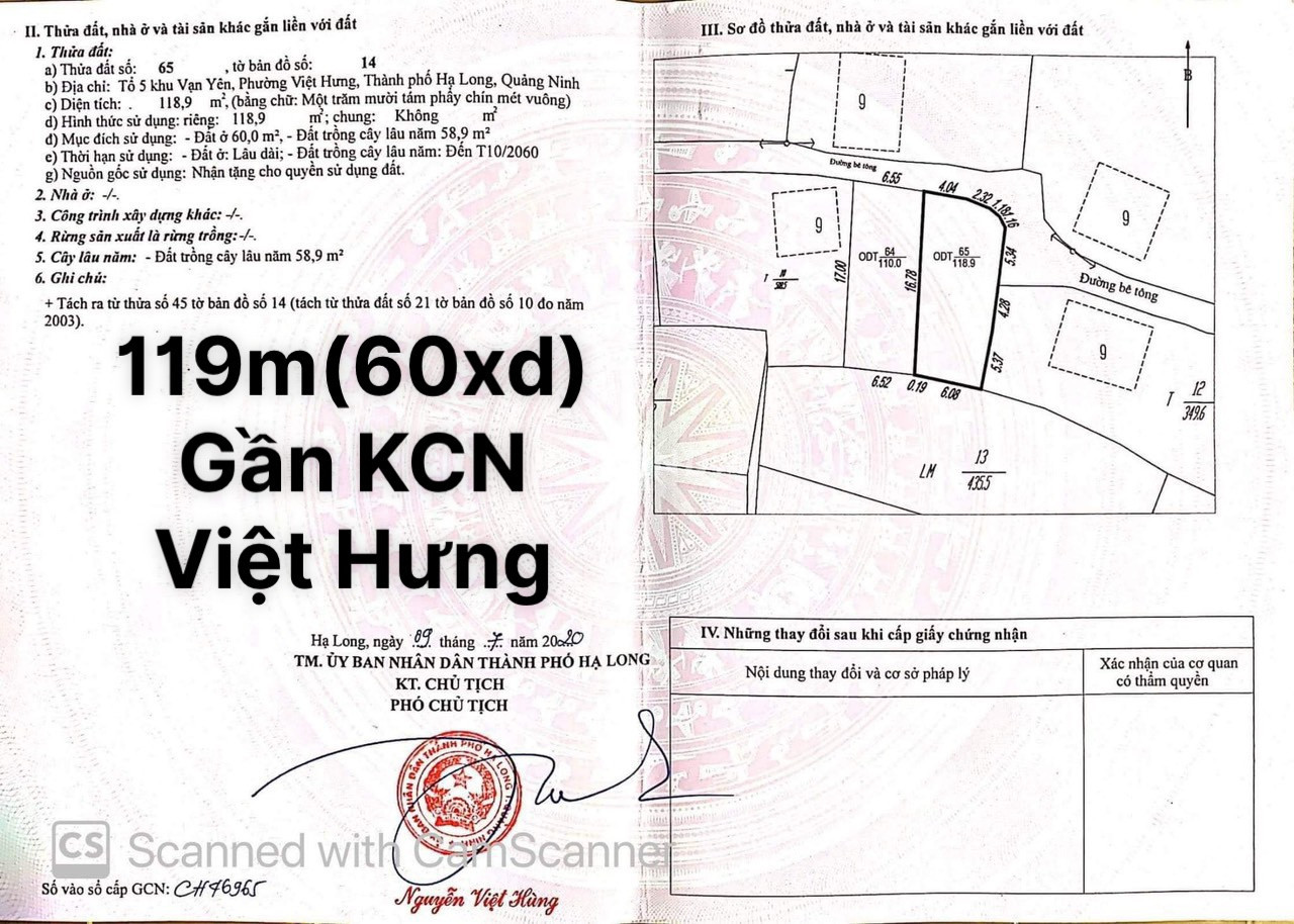 Đất Thổ Cư Gần KCN Việt Hưng