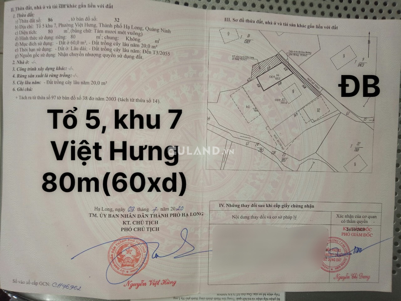 Đât Thổ Cư Phường Việt Hưng