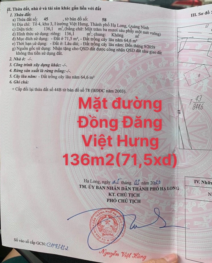 ĐẤT MẶT ĐƯỜNG VIỆT HƯNG