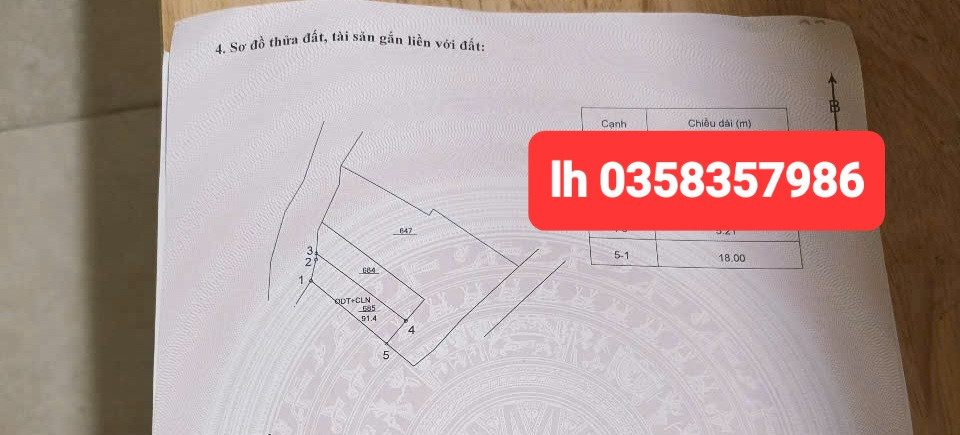 Bán đất 91.4m² ngang 5.21m giá 2.97 tỷ Phường Vĩnh Phúc