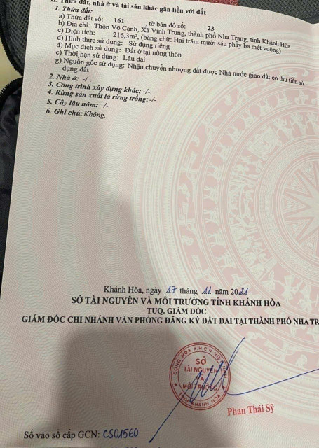 Bán đất khu dân cư xã Vĩnh Trung Tp Nha Trang.  Cách 23/10 chỉ hơn 100m.