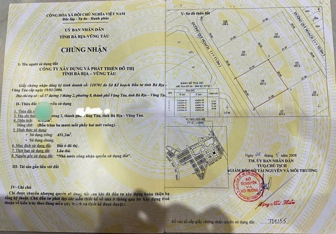 Bán nhà 431.2m² giá 48 tỷ Phường Vũng Tàu
lh:0909518879