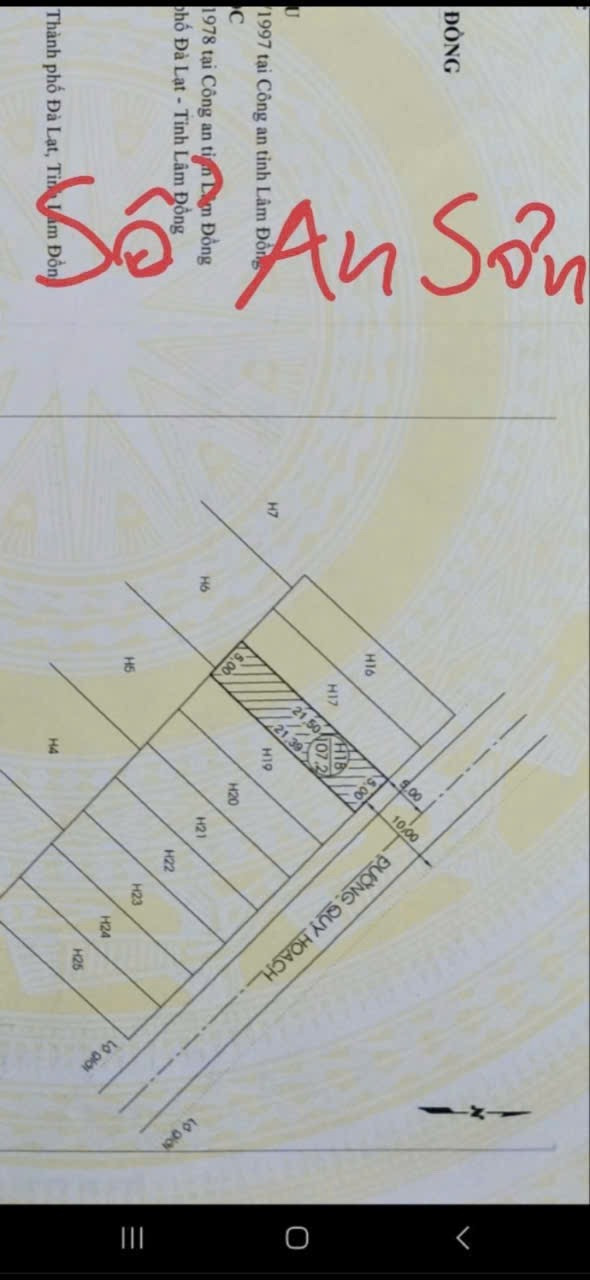 Bán đất 107m² full thổ cư ngang 5m giá 8 tỷ tại Phường Xuân Hương - Đà Lạt