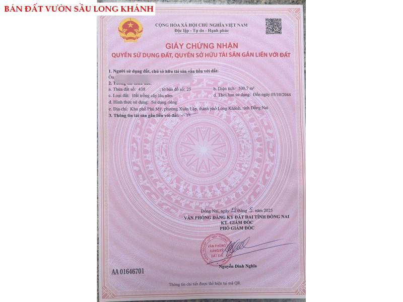 bán vườn sầu Long Khánh giá 790tr