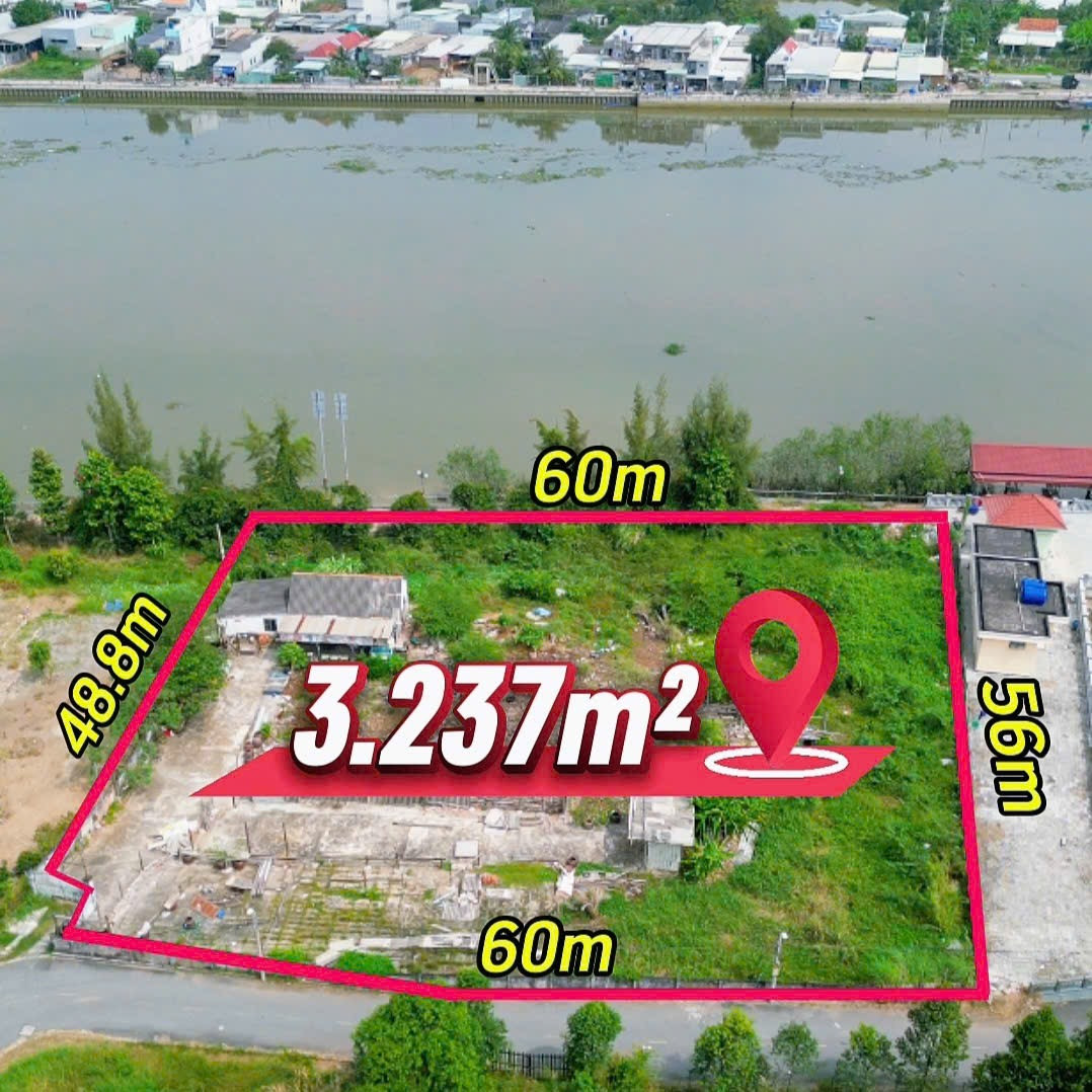 Full Thổ cư ODT 3237m2 (60x58) Mt sông Cần Giuộc, TT Cần Giuộc, Long An