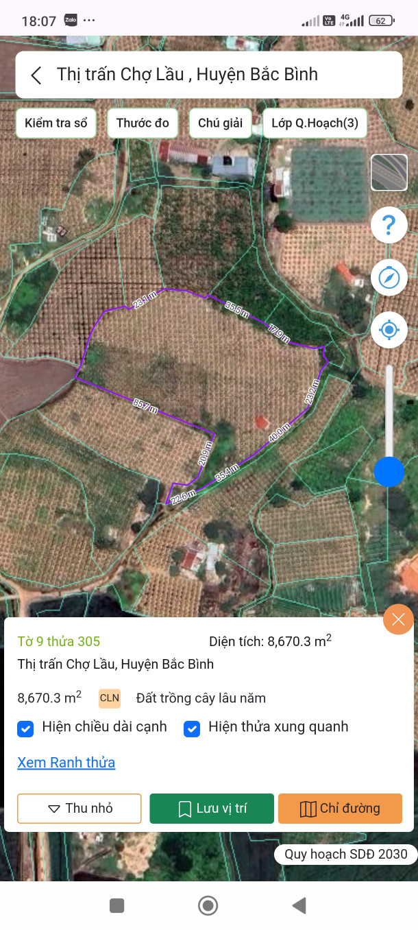 Bán đất 8500m² 930 triệu tại Thị trấn Chợ Lầu Huyện Bắc Bình