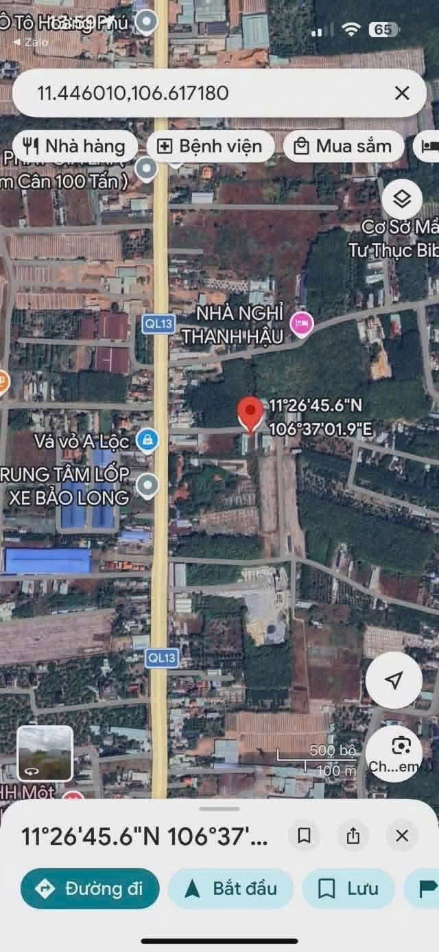 Đất nhánh ql13 giá rẻ ngộp bank chỉ 695tr tại trung tâm chơn thành