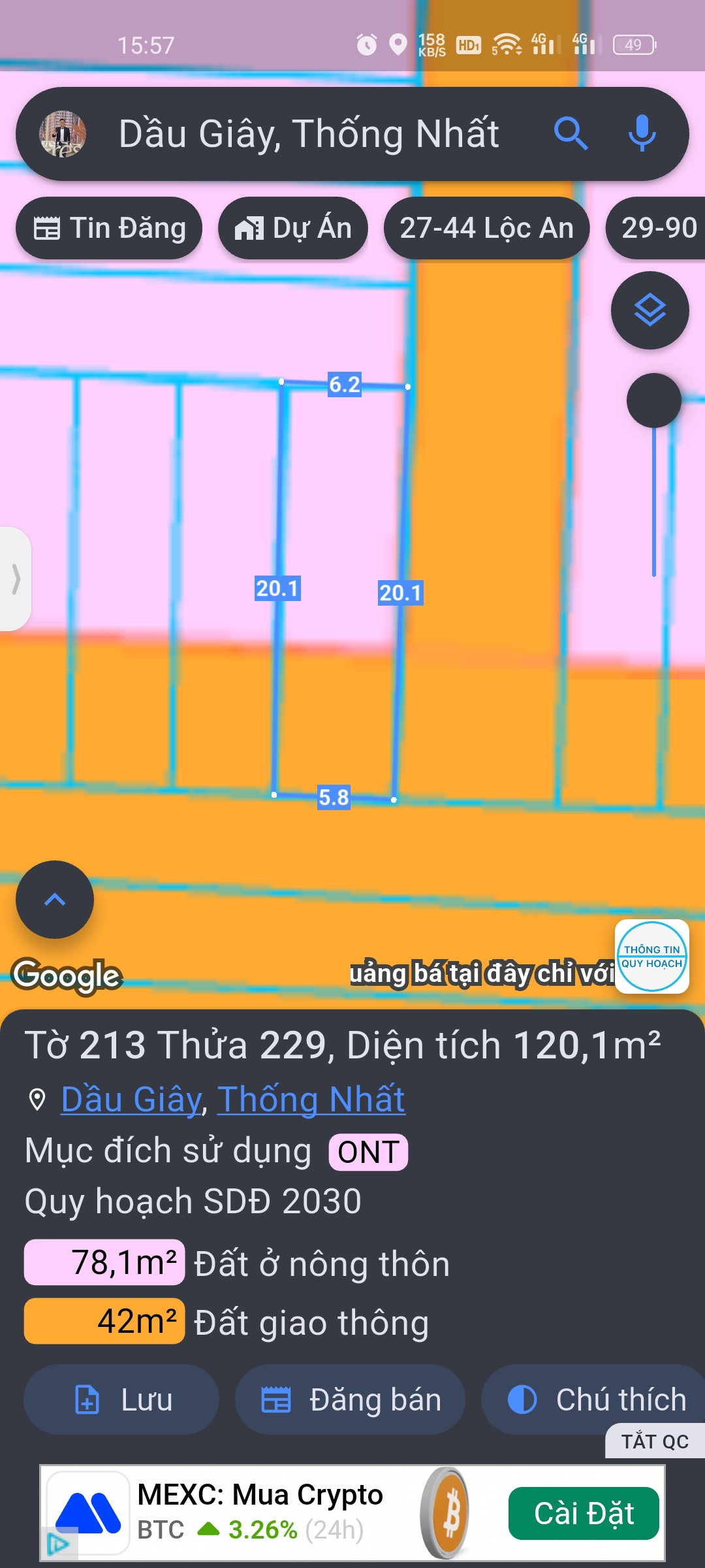 Lô đất mặt tiền KCN Xuân Quế