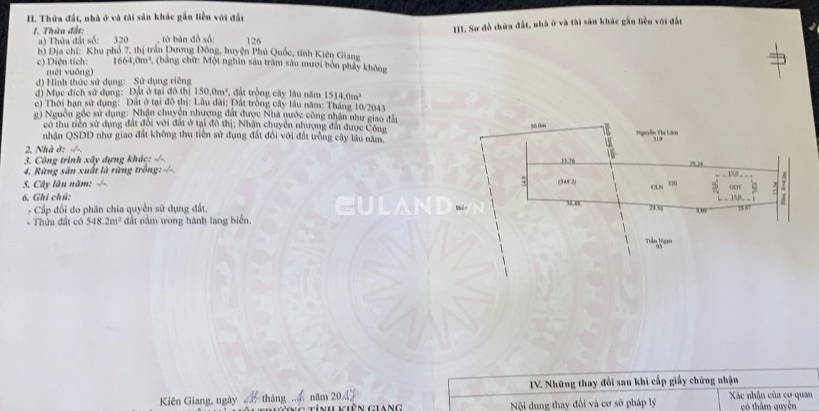 Chính chủ bán đất mặt biển , tp phú quốc giá tốt