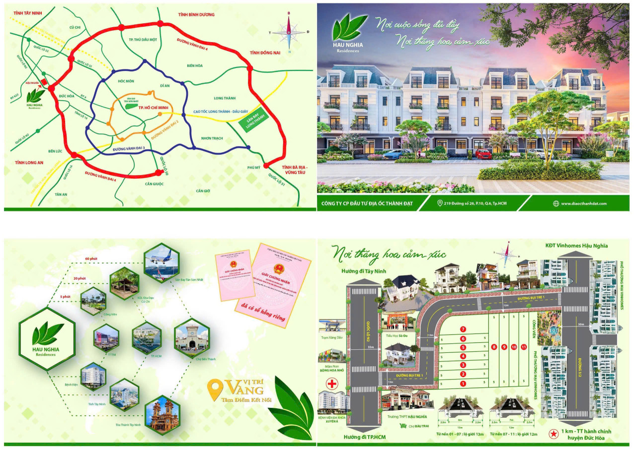 Chính chủ bán đất nền gần Vinhomes Hậu Nghĩa diện tích lớn 219m²