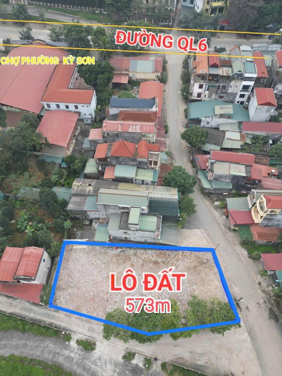 573m Full Thổ Cư - Nằm Ngay Trung Tâm chợ, Phường Kỳ Sơn - nằm giữa QL6 và Cao Tốc Hà Nội - Hòa Bình.